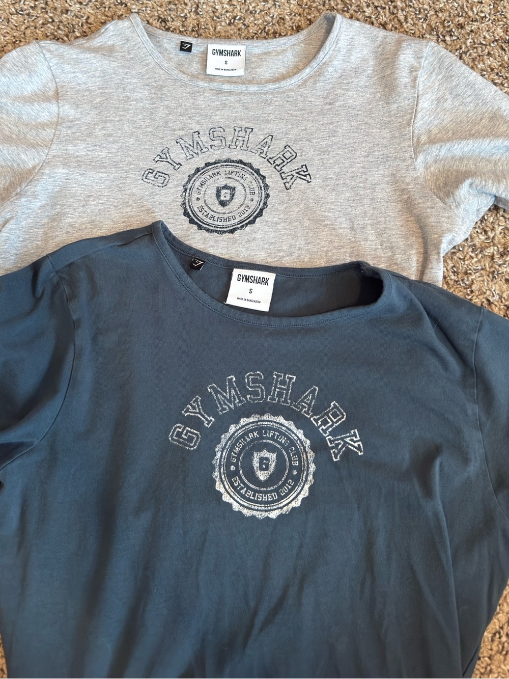 Gymshark Short Sleeve Logo Tee – Heather Gray / Navy